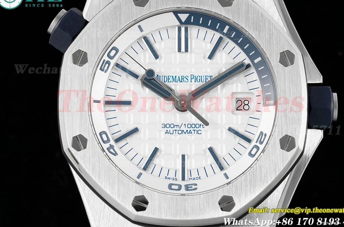 Oak RU SS Dial 15710 Clone Super Offshore Diver White Royal 42mm SA3120 APSF 0411